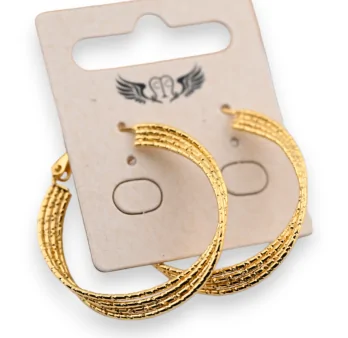 Ohrringe Creolen aus Gold-Stahl 3D