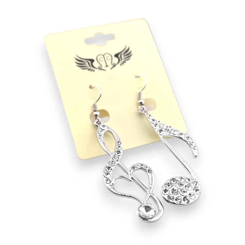 Silver Music Note Fancy Earring