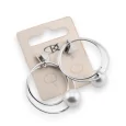 Double hoop earrings with fancy silver and ecru pearl