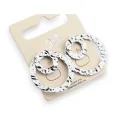 Silver hammered circle earrings