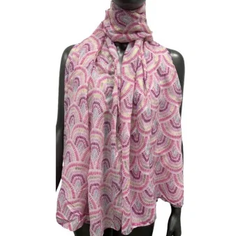 Fuchsia Scarf Fan with Golden Detail Fuchsia Scarf Fan with Golden Detail