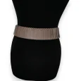 Ceinture synthétique élastique accordéon Taupe Foncé