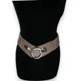 Ceinture synthétique élastique accordéon Taupe Foncé