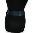 Ceinture synthétique élastique accordéon Bleu marine