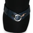 Ceinture synthétique élastique accordéon Bleu marine