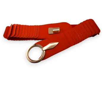 Cintura sintetica elastica a pantalone arancione vivo