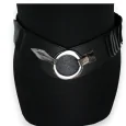 Ceinture synthétique élastique accordéon Noir