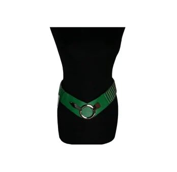 Cinturón sintético elástico acordeón Verde Brasil