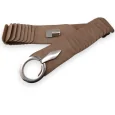 Ceinture synthétique élastique accordéon taupe clair