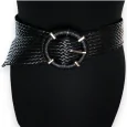 Cinturón de plástico trenzado negro fantasía