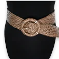 Fancy plastic braided brown and beige belt