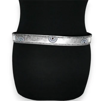 Silver-aged Studded Women's Belt
