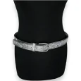 Cinturón de plata con remaches para mujer envejecido
