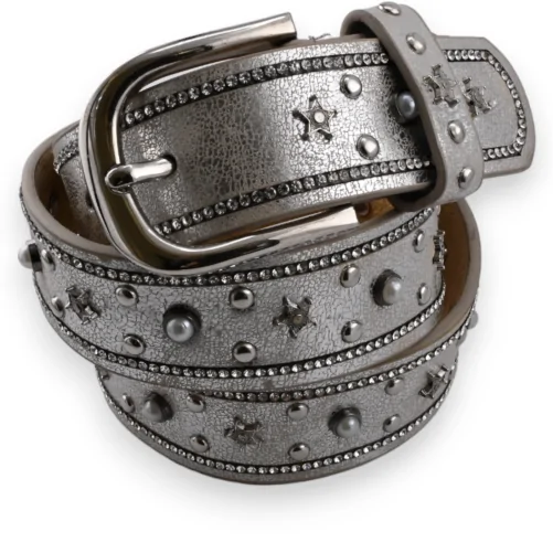 Silver Star Studded Belt for Women