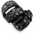 Silver and black studded women's belt