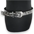 Silver and black studded women's belt