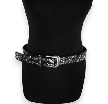 Cintura donna con borchie argentate e nere