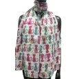 Foulard femme chat multicolore patchwork