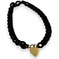 Collier fantaisie chaine plastique coeur doré