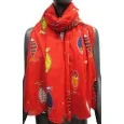 Foulard rouge motif poisson