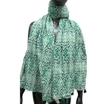 Arabeske Schal in den verblassenden Farbtönen von Grün