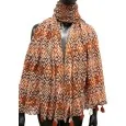 Foulard arabesque marron et camel