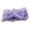 Women's Makeup Headband with English Embroidery in Purple