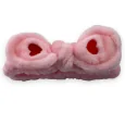 Pink Women Makeup Headband with Heart Knot