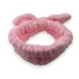 Pink Women Makeup Headband with Heart Knot