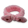 Pink Women Makeup Headband with Heart Knot