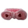 Pink Women Makeup Headband with Heart Knot