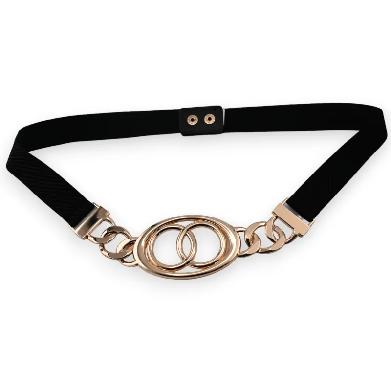 Ceinture fantaisie femme élastique boucle dorée