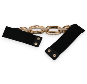 Fancy elastic women's belt with a big golden chain