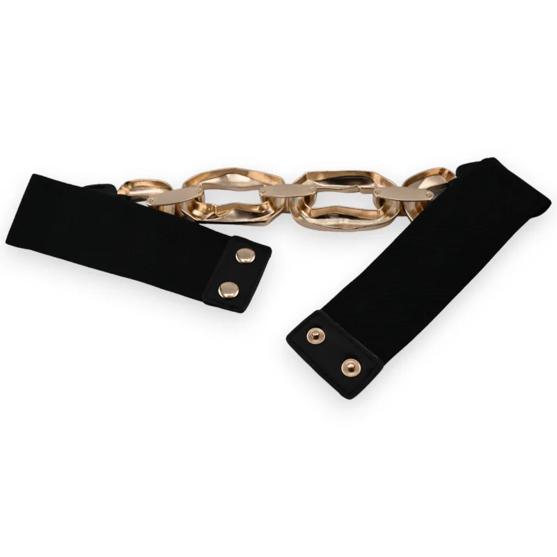 Fancy elastic women s belt with a big golden chain