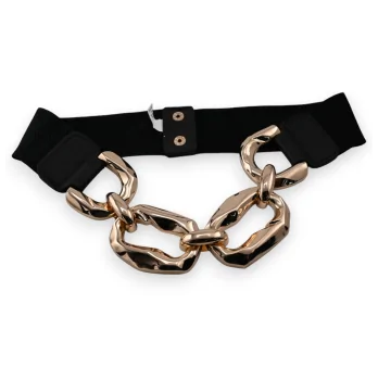 Fancy elastic women\'s belt with a big golden chain