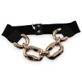 Fancy elastic women's belt with a big golden chain