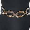 Fancy elastic women's belt with a big golden chain