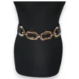 Fancy elastic women's belt with a big golden chain