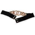 Ceinture fantaisie élastique grosse boucle doré design