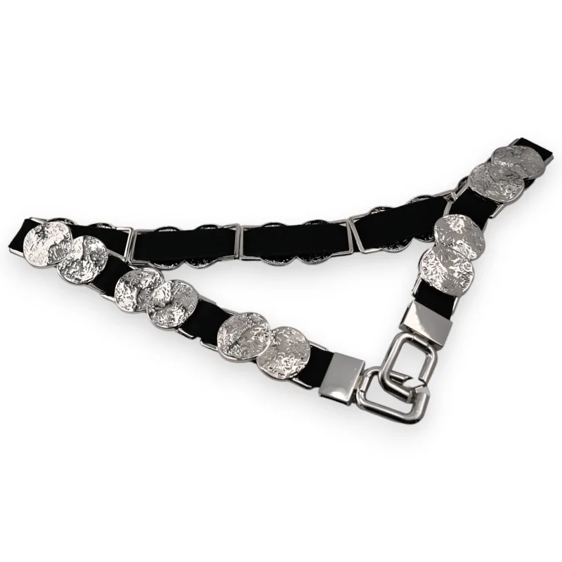 Fancy Elastic Women's Belt with Silver Pieces