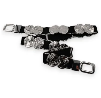 Fancy Elastic Women's Belt with Silver Pieces