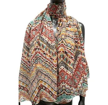 Ethnic scarf with warm colors