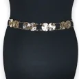 Cinturón para mujer con piezas doradas elásticas