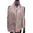Ethnic pink and green scarf