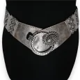 Fancy Elastic Women's Belt with Gold and Silver Strass