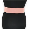 Elastic Women's Fancy Belt with Golden Buckle, Old Pink