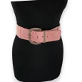 Ceinture fantaisie élastique femme boucle dorée vieux rose