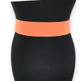 Ceinture fantaisie élastique femme boucle dorée orange