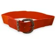 Ceinture fantaisie élastique femme boucle dorée orange