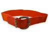 Elastic Women\'s Fancy Belt with Golden Buckle, Orange